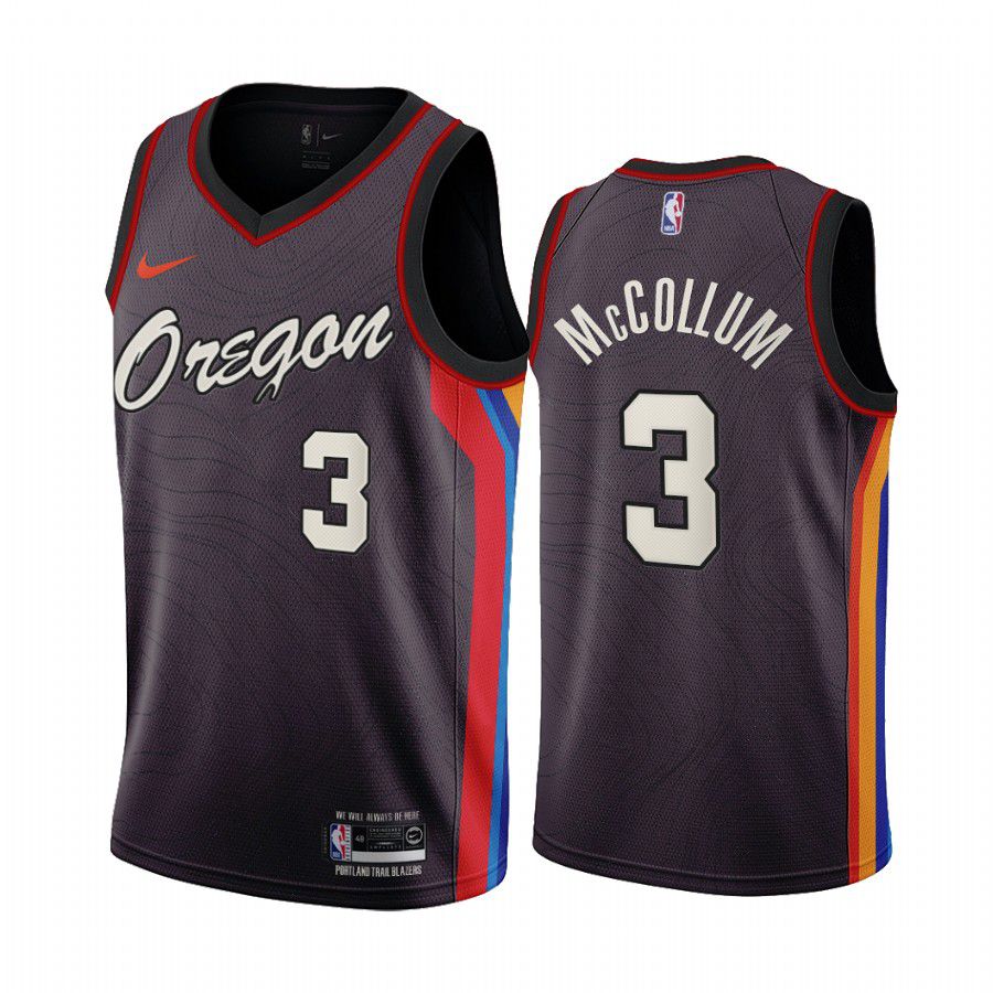 Men Portland Trail Blazers #3 mccollum chocolate city edition oregon 2020 nba jersey->sacramento kings->NBA Jersey